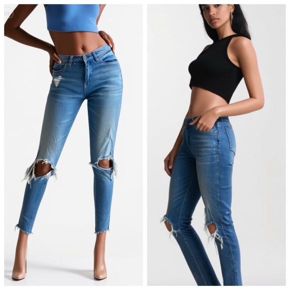 BlankNYC Skinny Classique Distressed Ripped Jeans 28 Waist - Picture 16 of 16